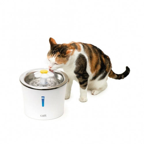 Catit Blumentrinkbrunnen mit Edelstahleinsatz – 3L Trinkbrunnen für Katzen