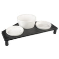Duvoplus Napfset Stone Up Buffet Triangle – Elegantes 3-teiliges Keramik-Futterstation