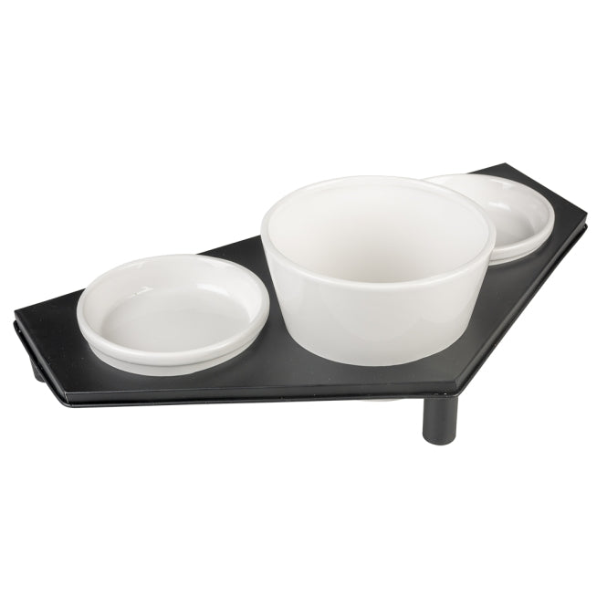 Duvoplus Napfset Stone Up Buffet Triangle – Elegantes 3-teiliges Keramik-Futterstation