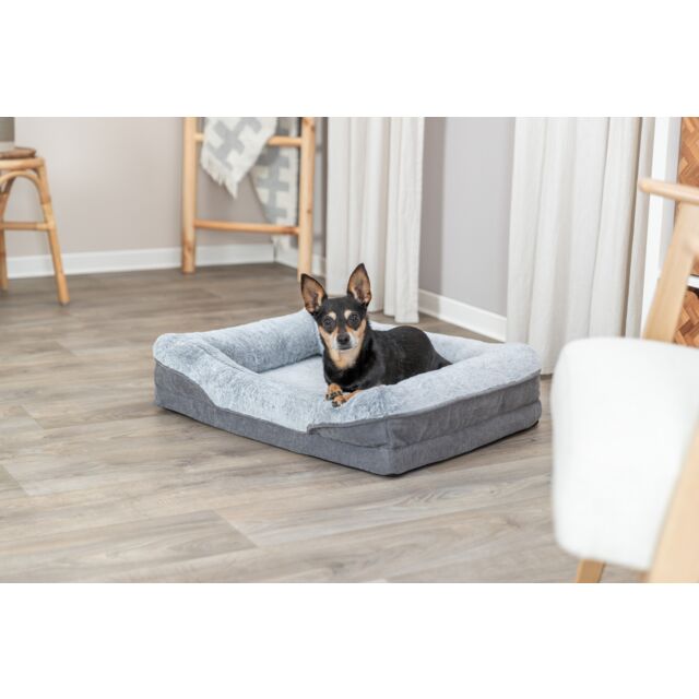 Trixie Vital Bett Lino Soft – Orthopädisches Hundebett grau/hellgrau 70 × 55 cm